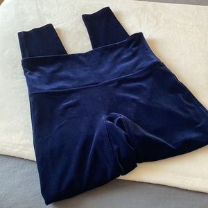Spanx XL blue velvet leggings